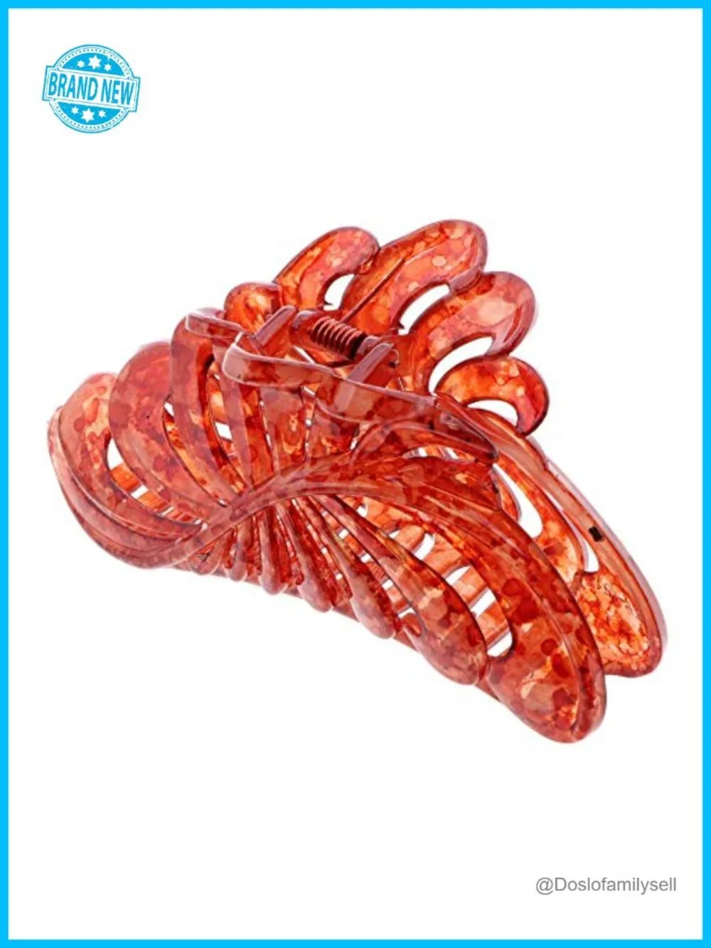 Large 5 Inch Hair Claw Clip with Leaf Design